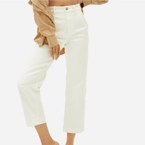 The Straight Leg Crop Everlane White Bone